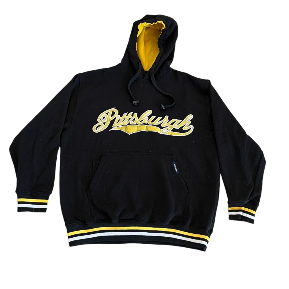 Pittsburgh Renegade hoodie hooded sweatshirt black gold spell out